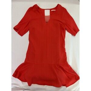 Camaieu Women’s Dress Drop Waist Ruffle Hem Size S/M Buttons